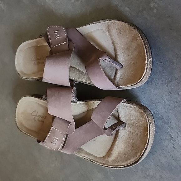 CLARKS ARTISAN Thong Sandal Mocha Brown Size 7 - Picture 3 of 11
